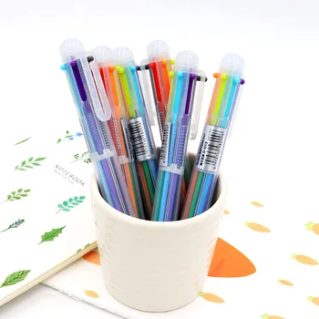 50 Шт Креативная Красивая Прозрачная 6-цветная Шариковая ручка с Граффити, Ручка Для Детей, Шариковая ручка для студентов, Оптовая продажа с фабрики