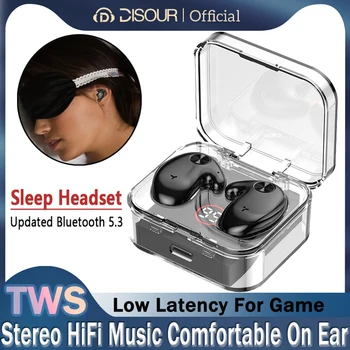 Bluetooth 5.3 Sleep Eaprhone HIFI Беспроводная гарнитура Музыкальные Наушники-вкладыши с микрофоном, Цифровым Дисплеем, Игровыми Наушниками с низкой задержкой
