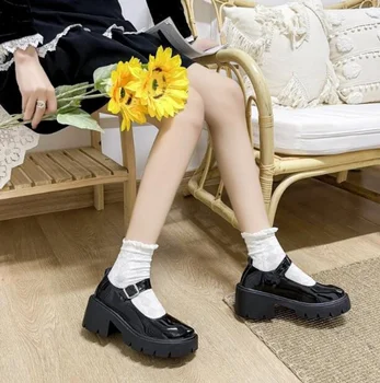 2023 Новые японские универсальные женские форменные туфли JK на толстой подошве, маленькие кожаные туфли на платформе 