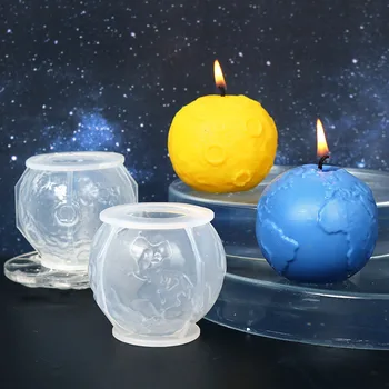 3D Лунная Земля Силиконовая форма для свечей для ароматерапии 
