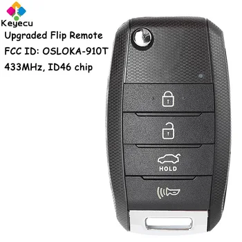 KEYECU Модернизированный Автомобильный Ключ с откидным Пультом дистанционного Управления с 4 Кнопками 433 МГц ID46 Чип для Kia Sorento 2016 2017 Fob FCC ID: OSLOKA-910T