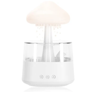 Дождевое облако USB-увлажнитель Капельной воды С регулируемой светодиодной подсветкой, Белый стол для увлажнения, Фонтан, Прикроватный столик, Расслабляющий сон