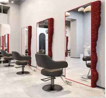 Высококлассный модный парикмахерский зеркальный стол, парикмахерский салон, специальное зеркало для одного и двойного пола, парикмахерская INS, чистая стрижка рыжих волос
