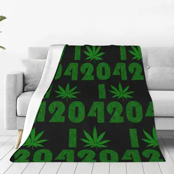 I Love Weed Leaf 420 С марихуаной, Плюшевые Одеяла из кораллового флиса, Одеяло для курения марихуаны, Покрывало для дома, Покрывало для улицы