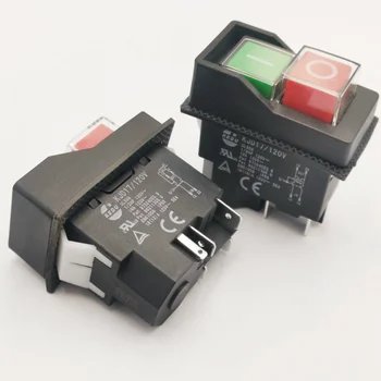 1ШТ AC120V 16A Водонепроницаемый Электромагнитный кнопочный выключатель 4/5Pin KJD17 IP55 Защита от пониженного напряжения Стартер Предохранительный выключатель