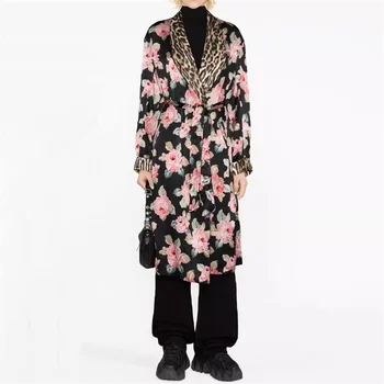 2023 Осеннее Новое леопардовое платье с поясом, Модное Сексуальное Корейское Длинное женское платье с цветочным принтом, y2k