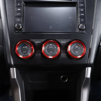 Для Subaru Forester 2013-2018 Алюминиевый Красный Автомобильный Кондиционер Ручка Регулировки Зеркала заднего Вида Круглая Крышка Отделка Автомобильные Аксессуары