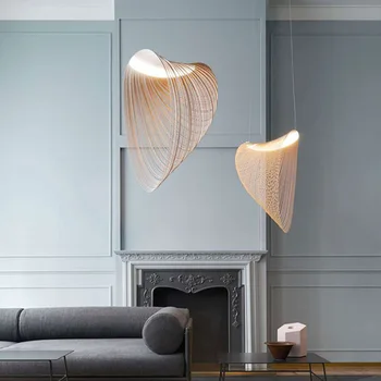 Люстра для столовой из скандинавского дерева в стиле Ваби-саби 2023, Новая креативная итальянская дизайнерская лампа в стиле постмодерн для гостиной