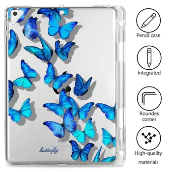 Для iPad Pro 12,9 Чехол 2021 Pro 12 9 2020 2018 Чехол для Планшета с Рисунком Бабочки Противоударный Защитный Чехол с Прорезью для Карандаша