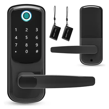 TTlock APP Биометрический дверной замок с отпечатками пальцев Bluetooth Smart Lock Цифровая клавиатура RFID Дверной замок без ключа Alexa