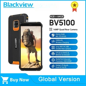 Blackview BV5100 IP68 Водонепроницаемый Прочный Смартфон 4 ГБ + 64 ГБ Мобильный телефон 5580 мАч 5,7 