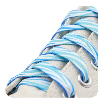 Weiou/ Новые Милые Синие и белые Волнистые Шнурки с принтом на плоской подошве 0,8 см, Любимые Дамами Детские Шнурки для женской обуви, Лучшее сочетание с Холстом