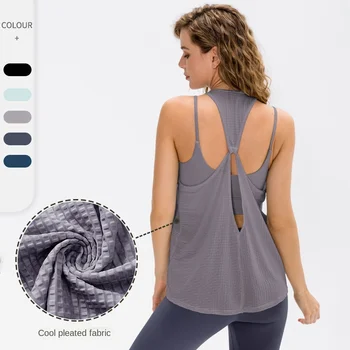 Wmuncc 2022 Летняя рубашка для йоги, женские спортивные топы для фитнеса, красоты спины, нейлон + спандекс, дышащая быстросохнущая спортивная блузка
