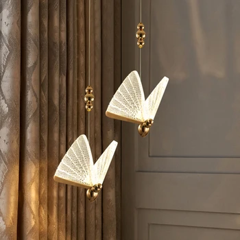 FSS, современная люстра в форме бабочки, освещение для гостиной, Длинная лестница, прикроватная тумбочка для спальни, внутренние светодиодные лампы, светильники