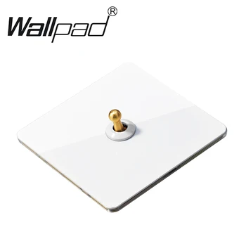 1 Банда тумблеров Wallpad, Белая рамка из нержавеющей стали, 1 2-Позиционный промежуточный переключатель включения-выключения света, кнопка переключения