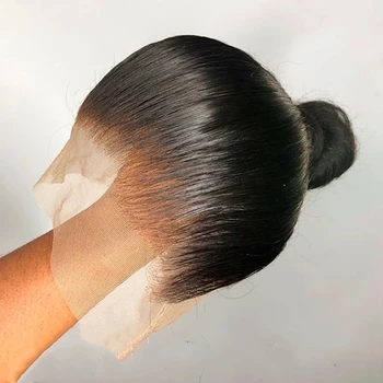 30-Дюймовый натуральный черный мягкий длинный Прямой бесклеевой парик на кружеве Спереди Для женщин С волосами Младенца, Парики Daliy из натуральной линии роста волос