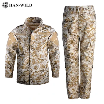 Детский костюм военной формы HAN WILD, тактический боевой костюм для мальчиков и девочек, комплекты штанов, камуфляж, детский специальный костюм SWAT, армейский костюм