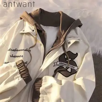 Antwant, Поддельные пальто-двойка, Мужские и Женские Осенние Свободные Куртки-кардиганы в Американском Уличном стиле, стиль Bf, Модный бренд