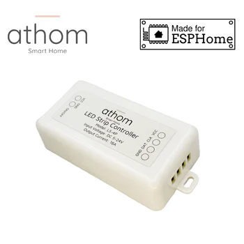 ATHOM Предварительно Прошитый ESPHome Высокой Мощности 5V 12V WS2812B WS2811 Адресуемый контроллер светодиодной ленты