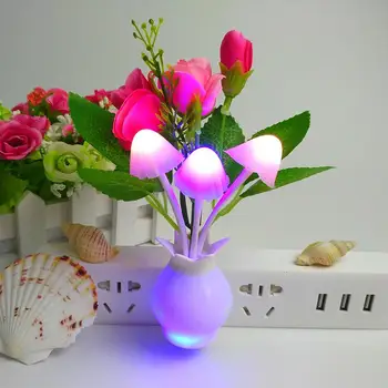 Светящаяся красочная цветочная лампа, светодиодный ночник, интеллектуальное управление светом для украшения дома, спальни (штепсельная вилка США)