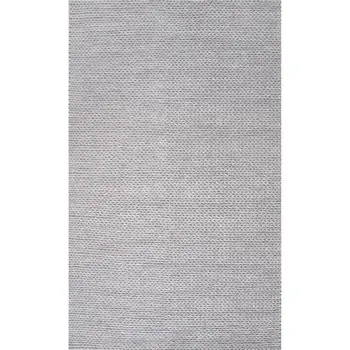 ! 
Плетеный светло-серый шерстяной коврик Penelope - 8x10 футов - Luxury Home Decor