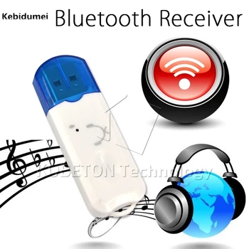 Kebidumei Синий Беспроводной USB Bluetooth V5.0 Аудио Музыкальный приемник Адаптер Для автомобиля Домашний Динамик Для iphone