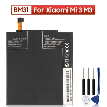 Сменный аккумулятор BM31 для телефона Xiaomi Mi 3 M3 Mi3, аккумуляторы для телефонов 3050 мАч