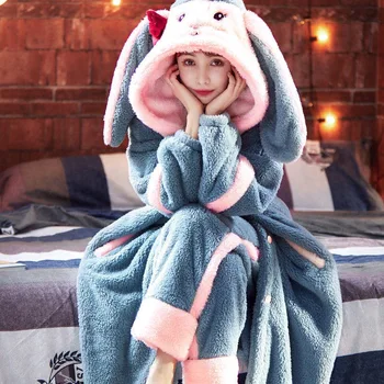 2020, Зимний фланелевый пижамный комплект для женщин, Толстая теплая Милая одежда для сна с животными, Свободные Пижамные костюмы, Домашняя одежда