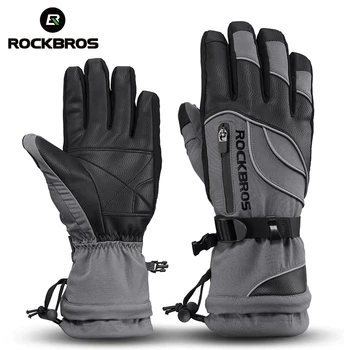 ROCKBROS-40 Градусов Зимние Велосипедные перчатки Термальные Водонепроницаемые Ветрозащитные Mtb Велосипедные перчатки для мотоцикла, катания на лыжах, Пешего туризма, Снегохода