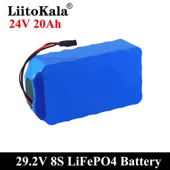 LiitoKala 24v 20Ah lifepo4 аккумуляторная батарея 50A BMS 8S 25,6 V глубокого цикла для 1000 Вт скутера инвалидной коляски портативный источник питания