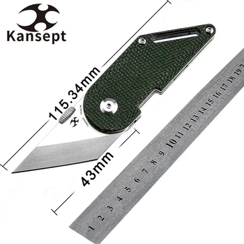 Kancept Tanto Dash T3045A5 с 3-дюймовым 154-сантиметровым Лезвием для Складных Ножей с зеленой ручкой из Микарты для Кемпинга EDC Carry