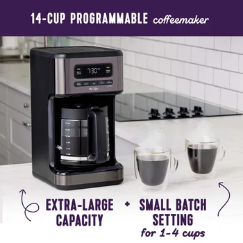Программируемая кофеварка на 14 чашек из темной нержавеющей стали