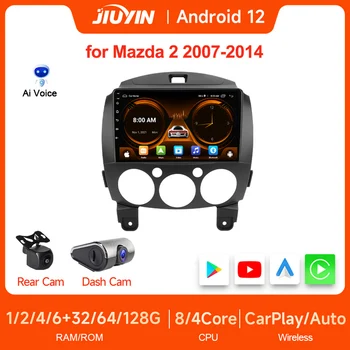 JIUYIN 2 Din 9 Дюймов Android 12,0 Автомобильный Стерео Радиоуправляемый Центральный Мультимедийный Плеер 4G Carplay Авторадио для Mazda2 2007-2014