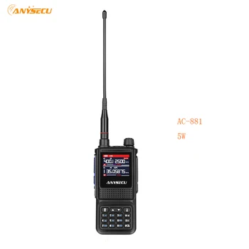 ANYSECU AC-881 5 Вт Двухстороннее Радио С цифровой Настройкой FM-радио NOAA Оповещение о погоде Портативная рация 256 Сохраненных каналов UHF VHF FM-радио