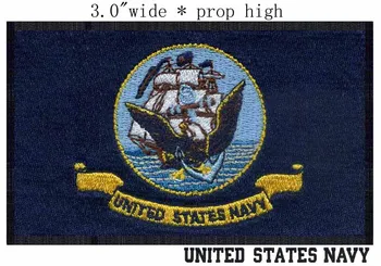 Нашивка с вышивкой флага ВМС США шириной 3 дюйма/желтый свиток/Знак береговой охраны США/клейкая нашивка
