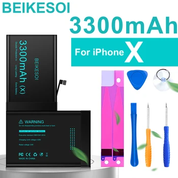 Аккумулятор BEIKESOI для iPhone x- Сменный аккумулятор большой емкости + бесплатные инструменты для аккумулятора iPhone x