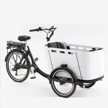 4-местный Электрический Семейный грузовой велосипед, трехколесный велосипед для взрослых, для транспорта и покупок продуктов, Самый современный грузовой велосипед, когда-либо построенный