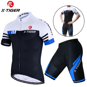 Комплект из Джерси для велоспорта X-TIGER, Мужской комплект для велоспорта, Летняя Спортивная Велосипедная одежда на открытом воздухе, Дышащая Велосипедная одежда, Горный велосипедный костюм