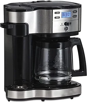 Программируемая кофеварка на 12 чашек для приготовления капельной кофе и разовой подачи, стеклянный графин, автоматическая пауза и наливка, черный (49980A)