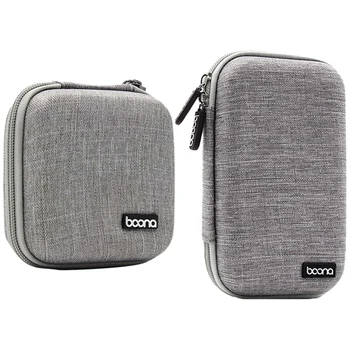 BOONA, 2 предмета, Портативный ящик для хранения, Водонепроницаемая сумка для хранения жесткого диска, блок питания, серый, 17,5x10,5x5,0 см и 11X11X4,5 см