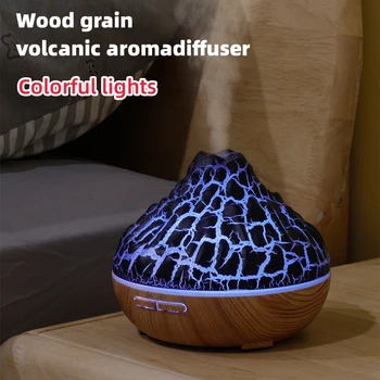 Диффузоры Wood Grain Flame с эфирным маслом для ароматерапии Volcano, 300 мл, с таймером и автоматическим отключением без воды, для Домашнего офиса