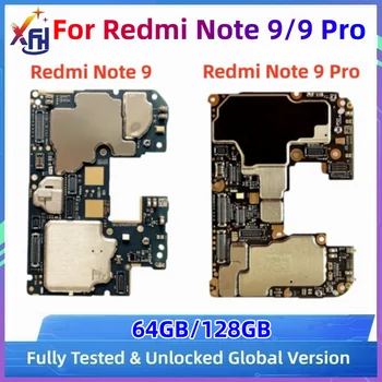 Материнская плата для Xiaomi Redmi Note 9/9 Pro Материнская плата Оригинальная разблокированная основная плата 64 ГБ 128 ГБ Глобальная система MIUI