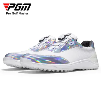 Обувь для гольфа PGM, мужские разноцветные дизайнерские шнурки с ручками, кроссовки на мягкой подошве с противоскользящими шипами