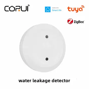 CORUI Tuya Умный датчик утечки воды ZigBee, защита домашней безопасности, детектор утечки воды, сигнализация, работа с Smart Life