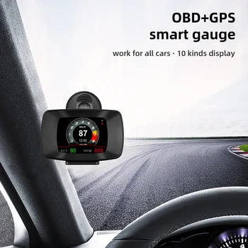 HD P13 Головной Дисплей Auto HUD GPS OBD Система Автомобильный Датчик Проектор Спидометр С Тестом Ускорения Автомобильные Электронные Аксессуары