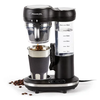 Кофеварка PowerXL Grind and Go Plus, Автоматическая кофемашина на одну порцию с кофеваркой на 16 унций