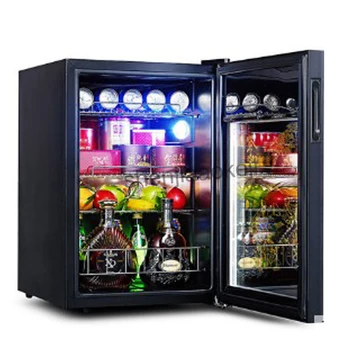 Холодильник для хранения 62-литровых винных холодильников с прозрачной стеклянной дверцей, морозильники для чайных напитков - от 5 до 10 градусов по Цельсию, шкаф для образцов пищевых продуктов