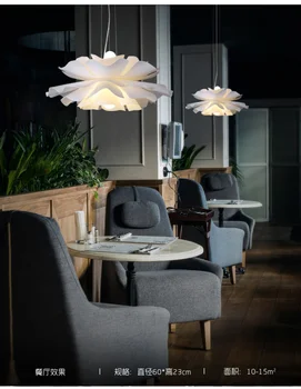 Светодиодная люстра Nordic Ins, цветочная люстра, акриловая лампа с лепестками, подвесное украшение для гостиной, лампа для спальни E27, ресторан