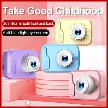 Детская забавная цифровая мини-мультяшная камера с двумя объективами использует карту памяти для съемки фотографий и видео, игрушечная камера для девочек и мальчиков