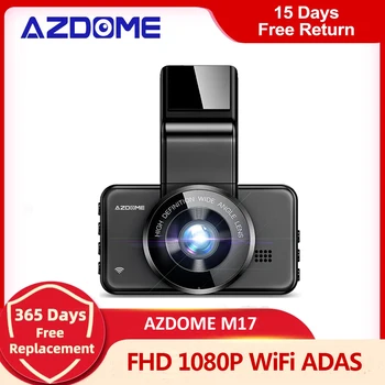 AZDOME M17 Автомобильный Видеорегистратор FHD 1080P WiFi Dash Cam 3-дюймовый IPS Экран ADAS Автомобильный Рекордер Dashcam Ночного Видения Парковочный Монитор